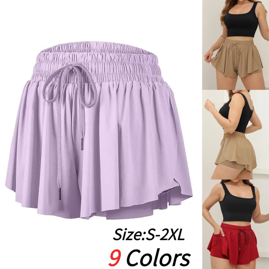 Shorts Duplo Feminino Fitness Gym Sports Yoga Poliamida Elástica Com Bolsa