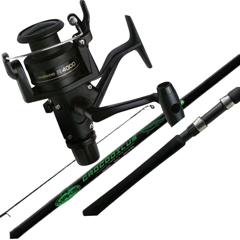 Molinete Shimano Ix 4000 Vara de Fibra de Vidro Maciça 1,80mt 40lb