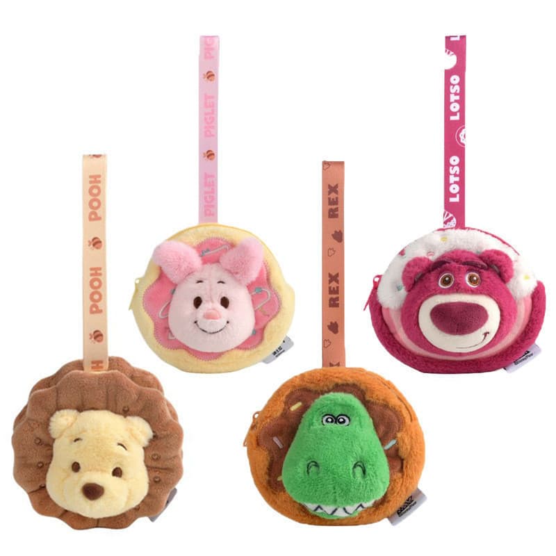 Estoque pronto Disney genuíno Winnie the Pooh pingente leitão bonito brinquedo de pelúcia boneca bolsa de moedas bolsa e