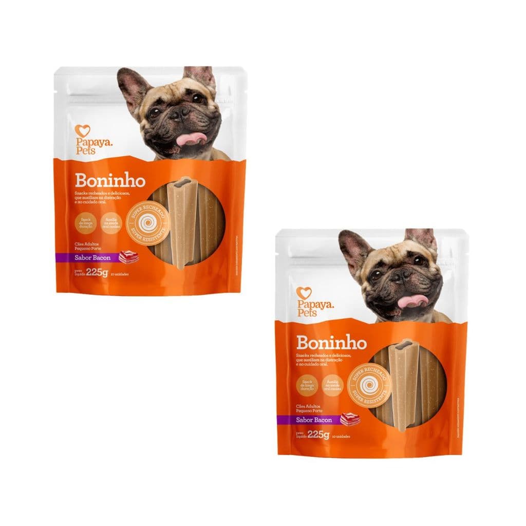 KIT Petisco Boninho  Bacon Raças Pequenas 225g 10un