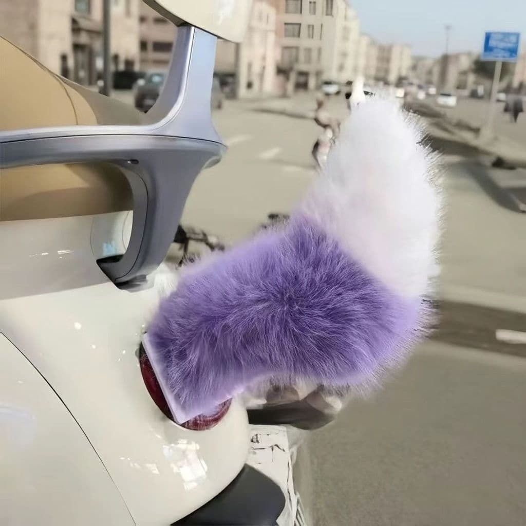 Decoração traseira para carro elétrico, pequena cauda de pelúcia elétrica, cauda de animal controlada por controle remot