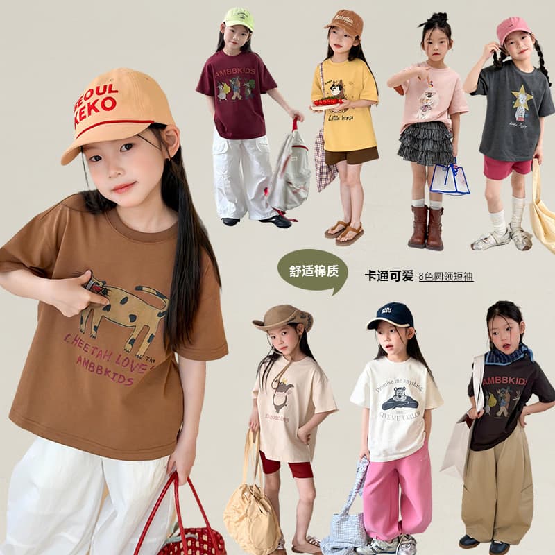 Elmobebe roupas infantis meninos meninas verão moda meia manga topos algodão confortável dos desenhos animados impresso