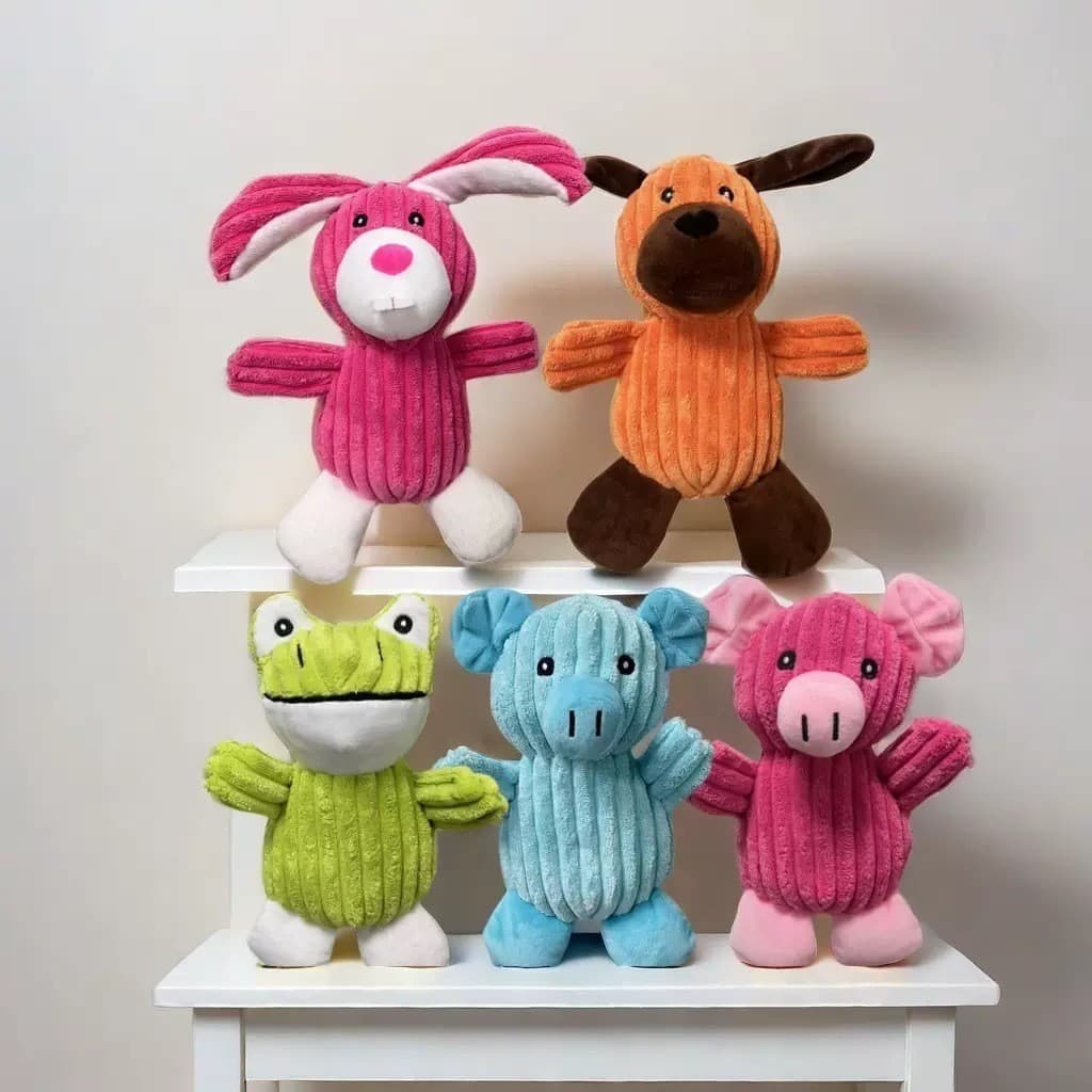 Brinquedo Pelúcia Com Som Apito Formato Animais Para Pet Cachorro Cães Mordedor Pelúcia Resistente