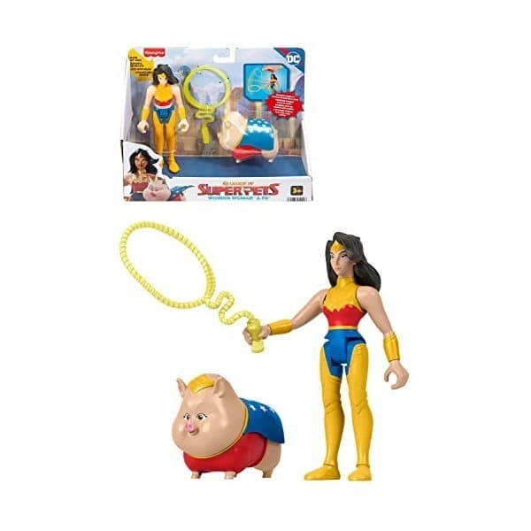 Mini Boneco League Of Super Pets - Wonder Woman &amp; PB