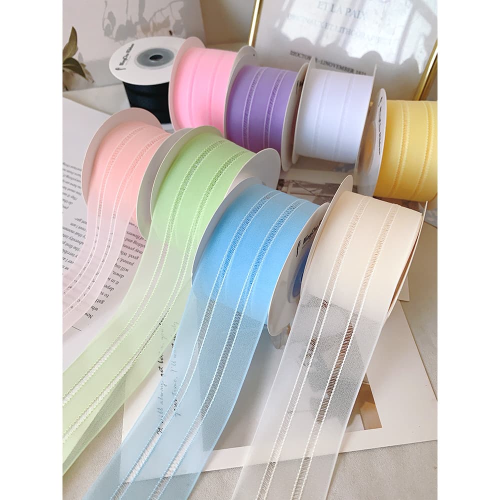4cm fita de fio de leite fita buquê embalagem borda tira fita bolo pano tira diy Material arte Floral