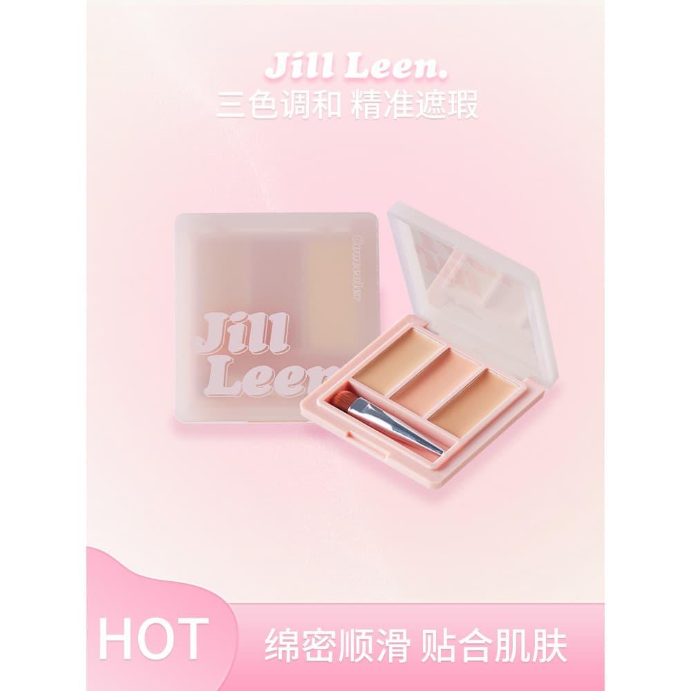 JILLLEEN Tricolor Balance Corretivo Capa Manchas Corretivo Olheiras Marcas de Acne Iluminador Facial