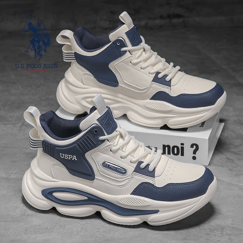 USPOLO.ASSN.Authentic Sapatos masculinos 2026 Primavera Novo estilo tênis de cano médio aumentam a altura All-Match Dadd