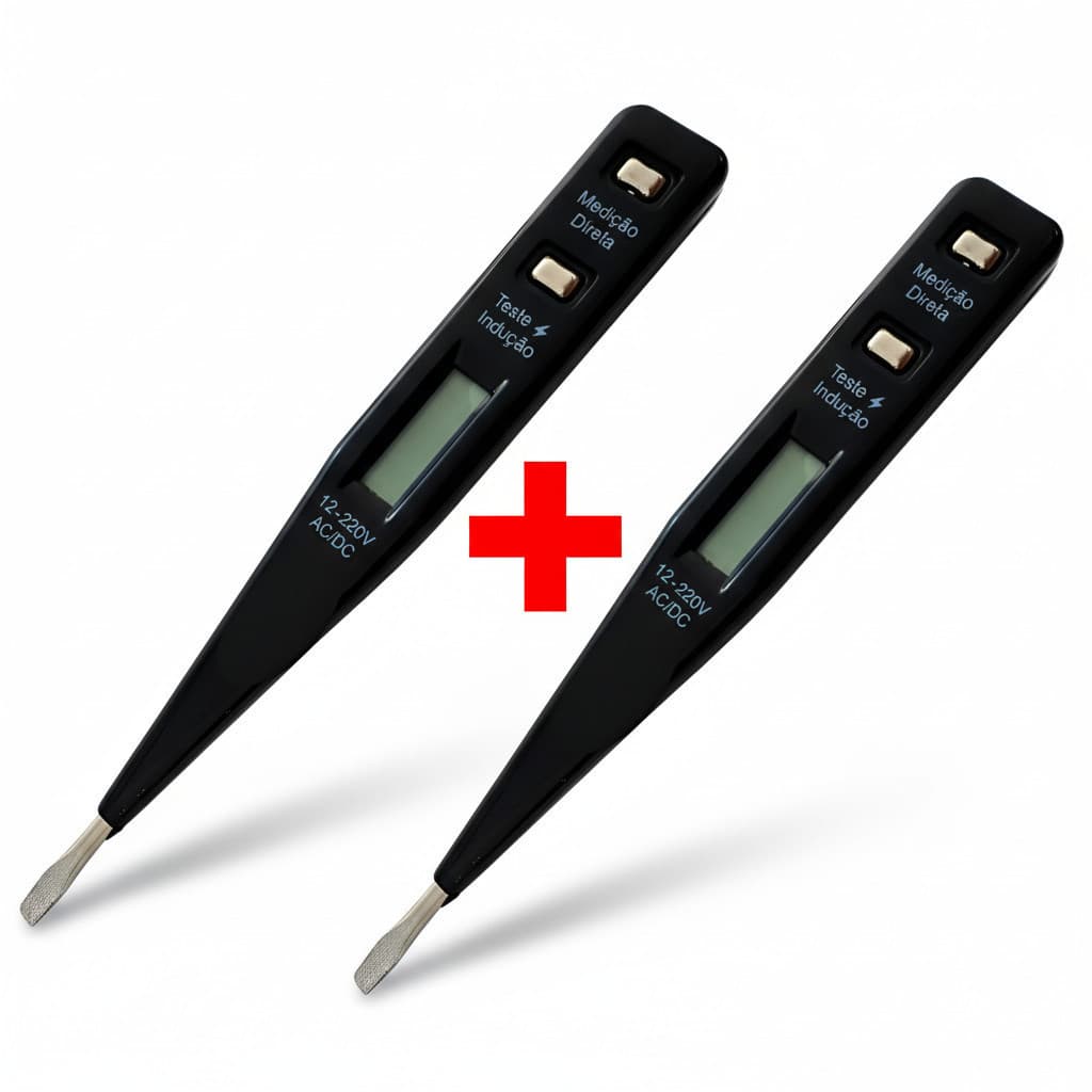 Kit 2 Chave Teste Digital Detector De Tensão 12V a 250V