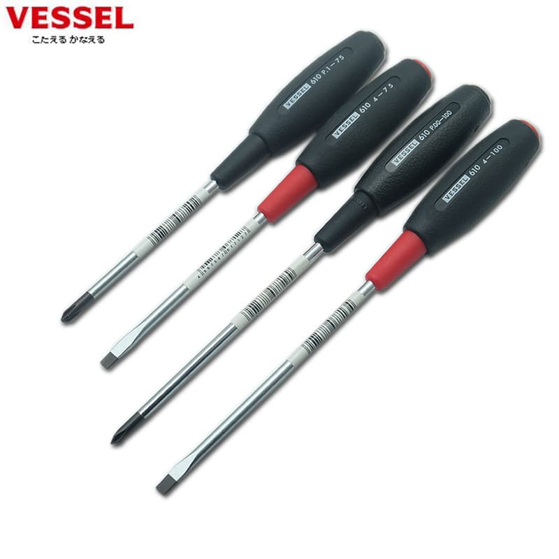 Japão importou vessel Phillips chave de fenda plana conjunto chave de fenda chave de fenda eixo fino 610