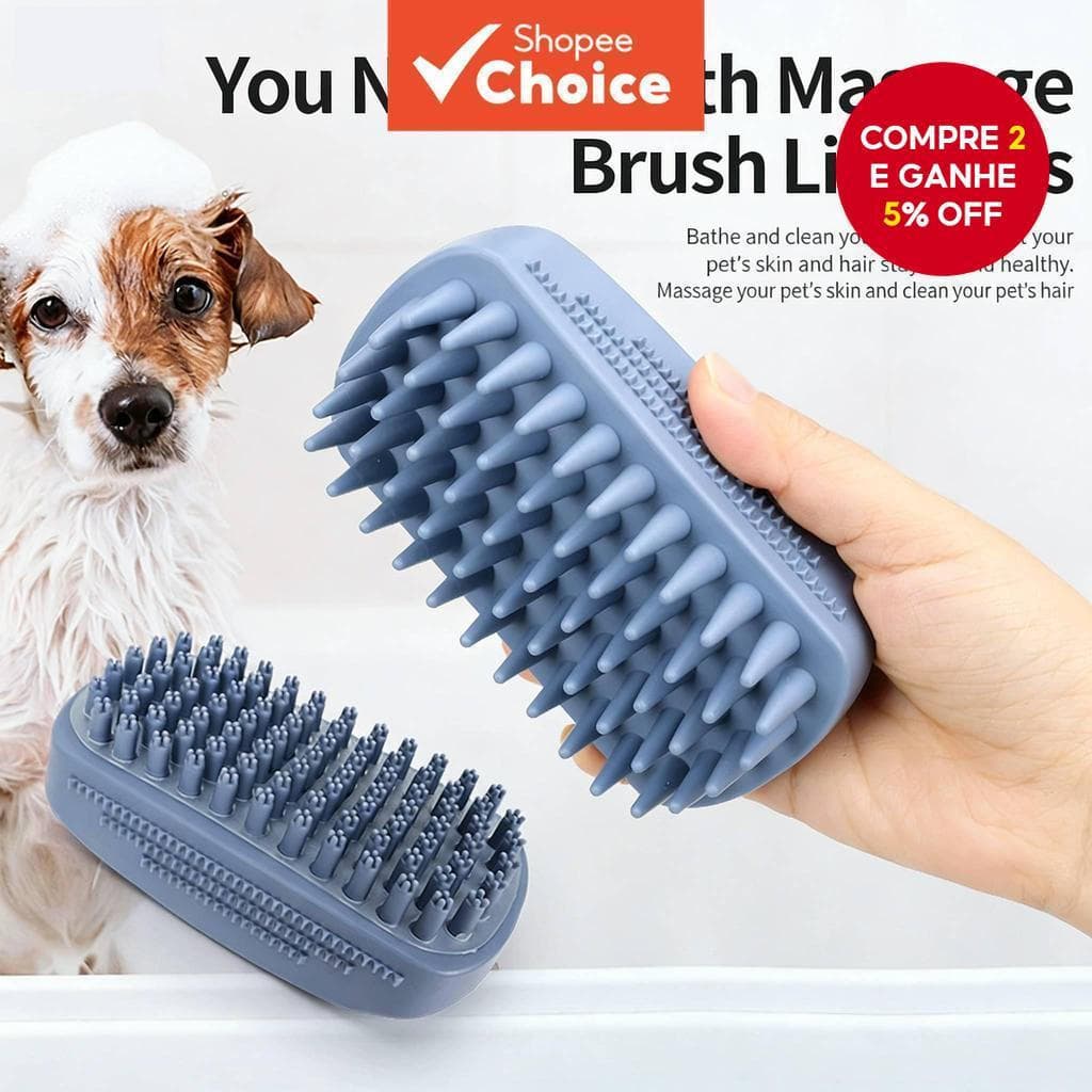 Pente para Cachorro | Escova Pet | Escova para Gatos | Produtos para Massagem e Remoção de Pelos durante o Banho |