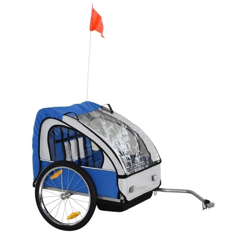 Bike Trailer Courier 2 Rodas Completo Azul/Cinza