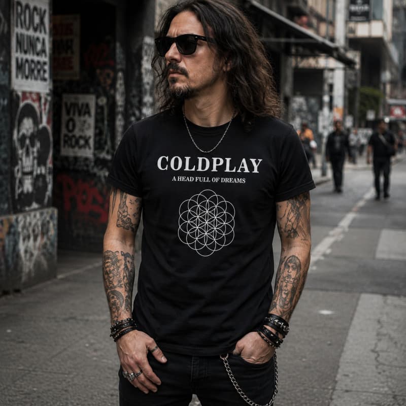 Camiseta Coldplay Camisa Rock Algodão Premium