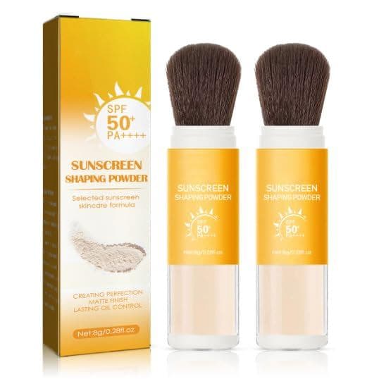 Protetor Solar em Pó para o Rosto, Protetor Solar Mineral SPF 50 PA+++, Leve, Respirável e Duradouro para Todos os Tipos