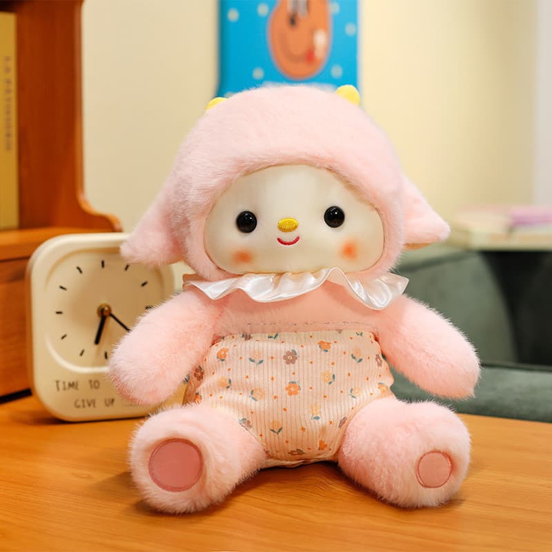 Nova Venda Quente Boa Noite Pequena Ovelha Cura Brinquedo De Pelúcia Listrado Hip Calças Cachecol Conforto Das Crianças