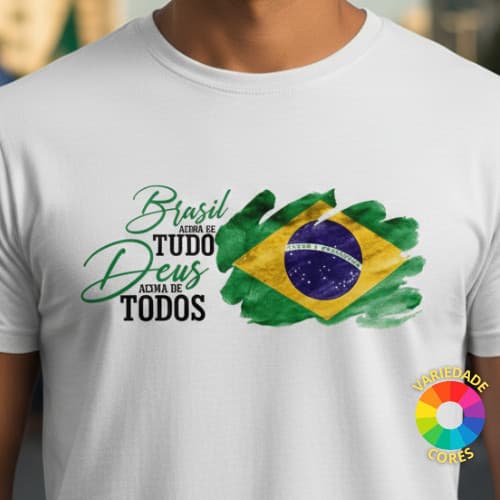 Camiseta Flavio Bolsonaro 100% Algodão Unissex Preta Básica Deus Amaruh