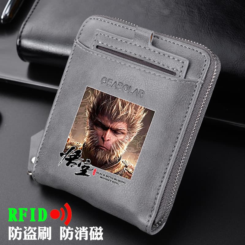 Carteira masculina curta júnior estudantes universitários juventude personalidade moda Street Wear preto mito Goku mudan