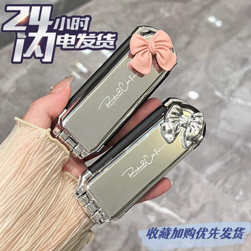 Dobrável pequeno pente luz de luxo portátil pente almofada ar pente senhoras dedicado suave massagem cabelo espelho