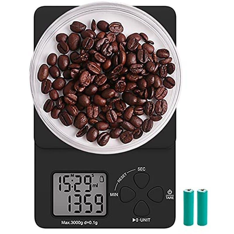 Balança Digital De Café Com Temporizador , De Cozinha , Peso Para Onças E Gramas De Alimentos-2 Baterias Incluídas