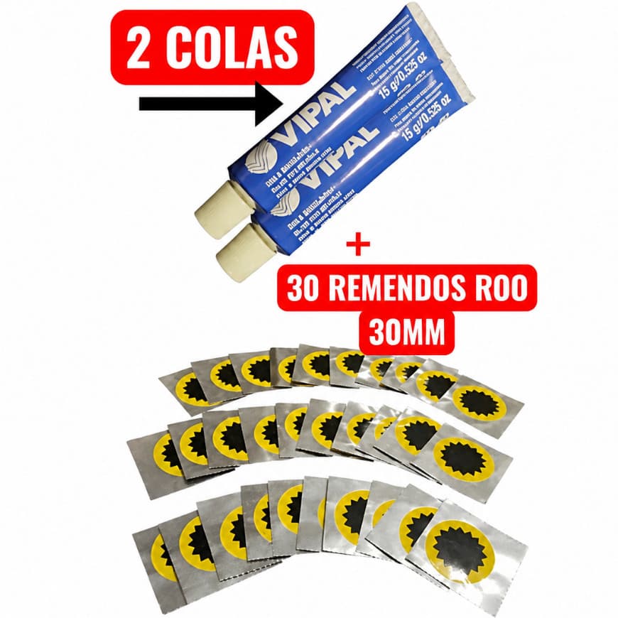 REMENDOS R00 + COLA VIPAL | Reparo de Câmara de Ar para Bicicleta, Moto e Ciclismo