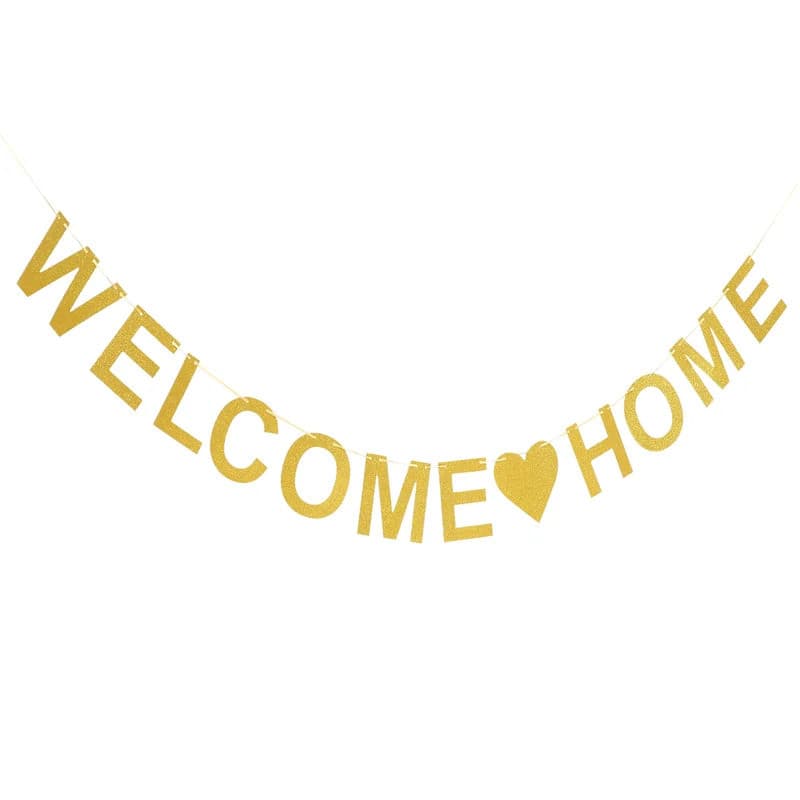 Faixa de Boas-Vindas para Casa, Bandeirola Decorativa com Letras, Decoração para Casamento e Chá de Bebê, Bandeira de Bo