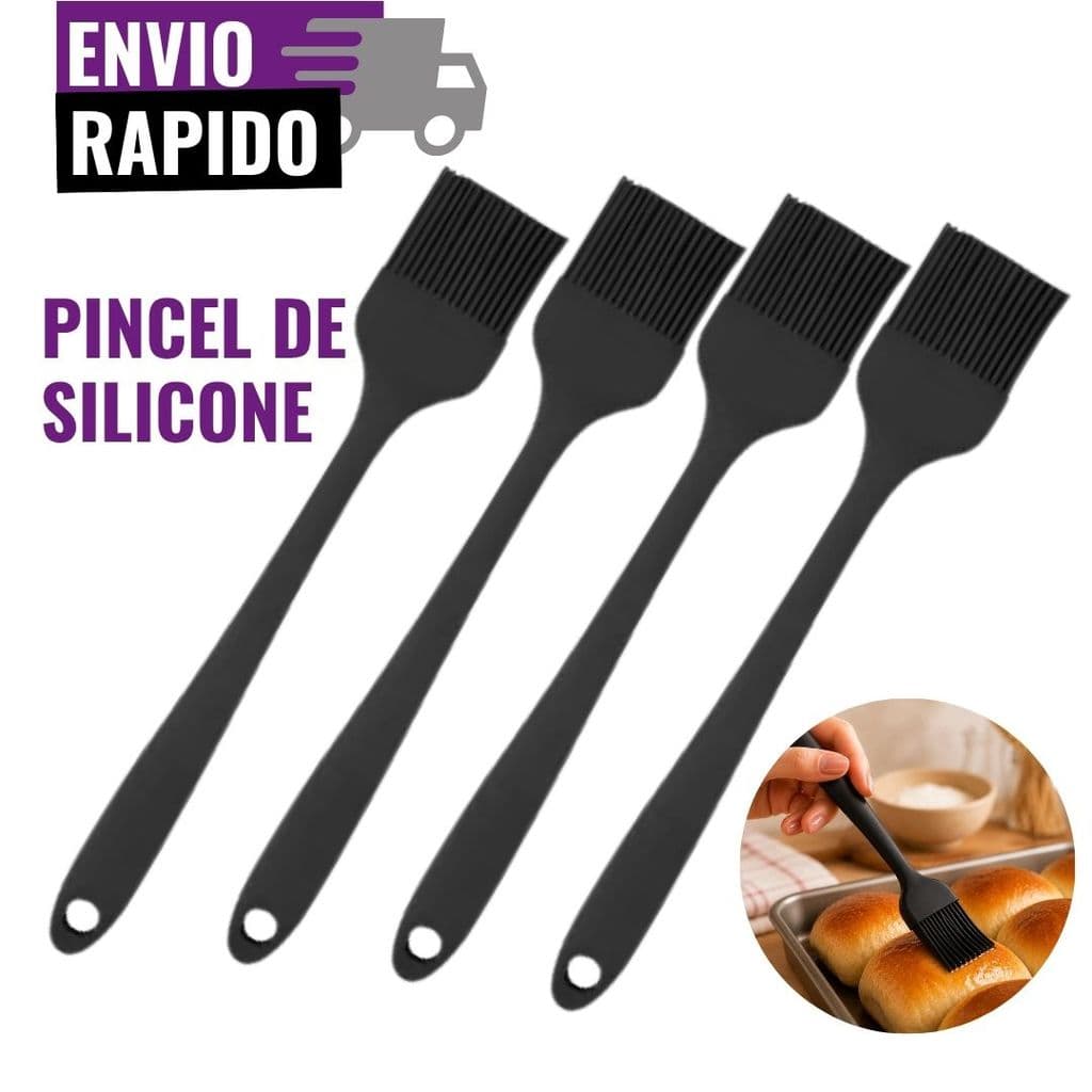 Jogo de Pincel Silicone Confeitaria Culinário Resistente ao Calor Churrasco Air Fryer e Cozinha