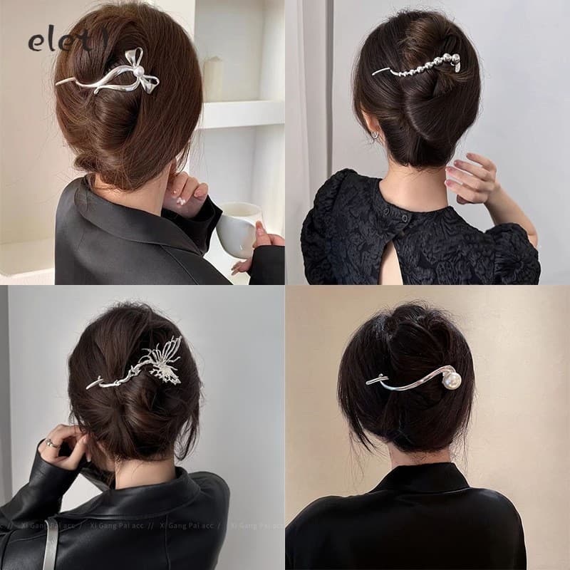Grampo De Cabelo Com Fivela De Sapo-Design De Arcos De Vento Frio Para Mulheres 2024