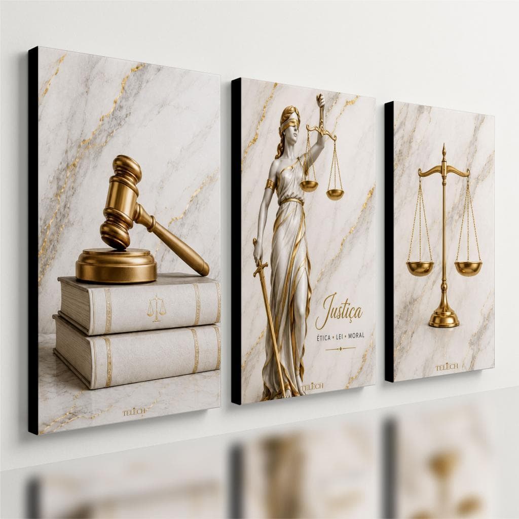 Kit 3 Quadro Decorativo Advocacia Direito Escritório Justiça e2