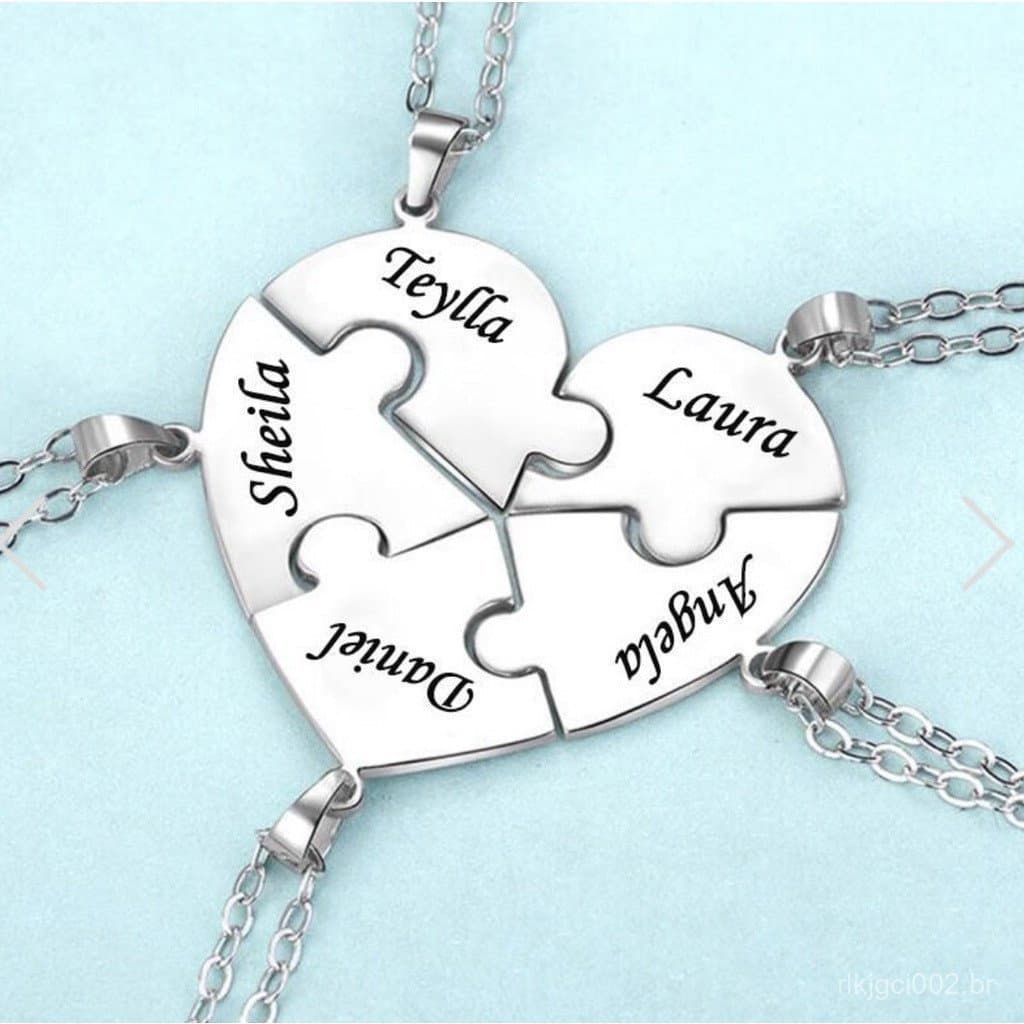 Colar de quebra-cabeça de coração personalizado colar de presente de natal colar Bff colar de graduação colar de present