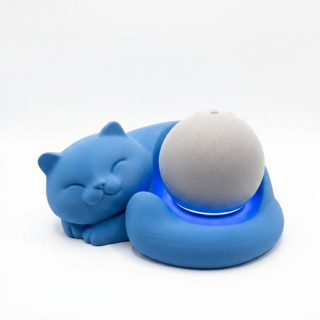 Suporte Pet Gato Para Alexa Echo Dot 4&5 Enfeite Quarto Luxo