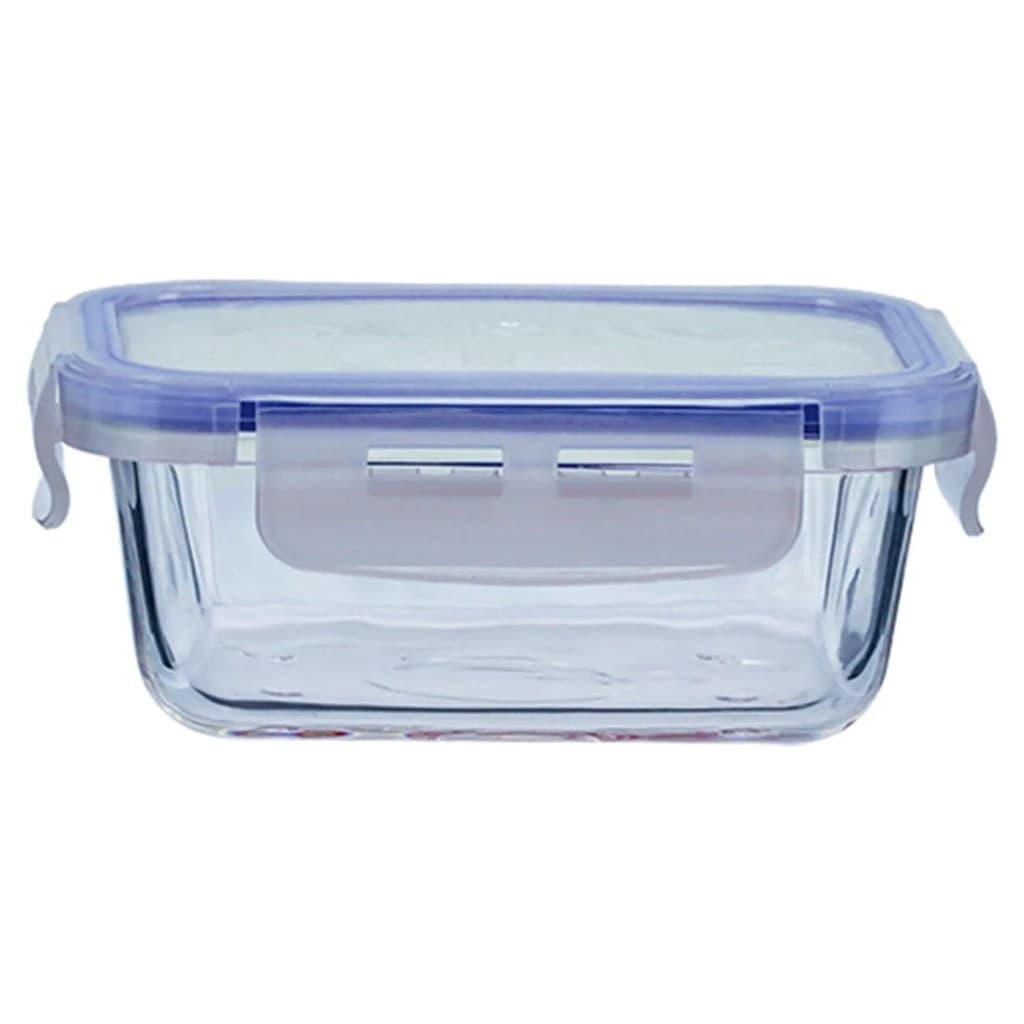 Pote De Vidro Hermético Quadrado Resistente 380ml Marmita Antivazamento Refratário Pequeno Papinha Micro-ondas Sem Bpa