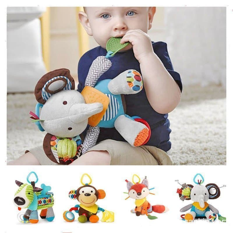 Bebê brinquedo de pelúcia recém-nascido boneca reconfortante bebê chocalho mordedor boneca bebê carrinho pingente crianç