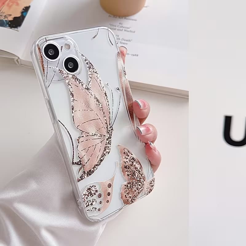 Capinha Capa Para MOTO G04 G13 G14 G15 G20 G22 G32 G34 G35 G60 G84 Transparente À Prova de Choque Estampa borboleta