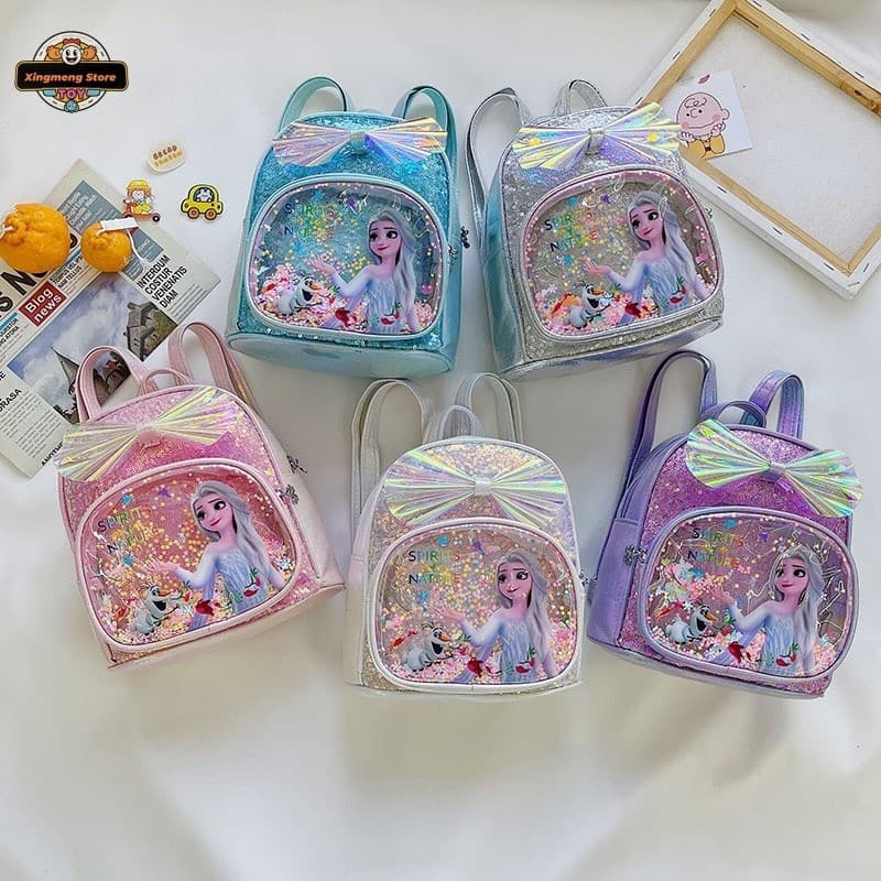 Mochila infantil Disney "Frozen", estampada com desenhos de princesas de desenho animado HUHJ