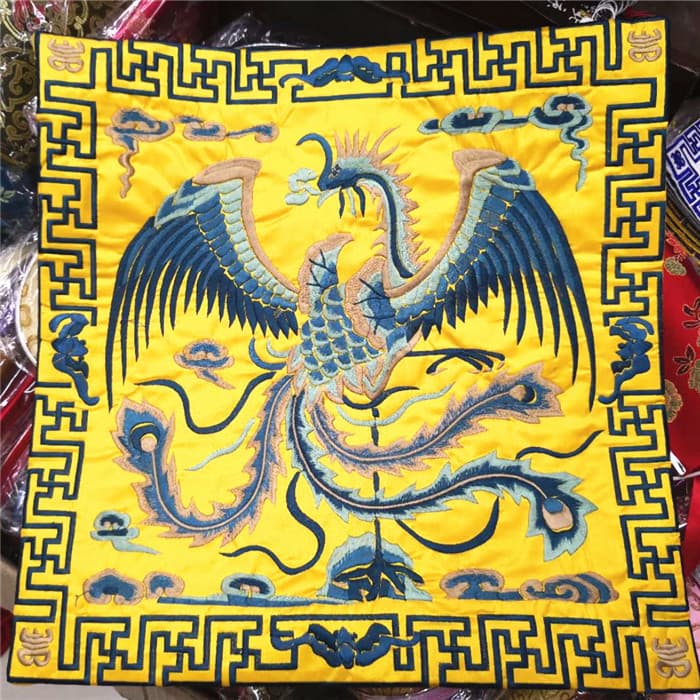 Estilo étnico bordado capa de almofada de seda capa de almofada bordado travesseiro mudança de cor cetim decoração chine