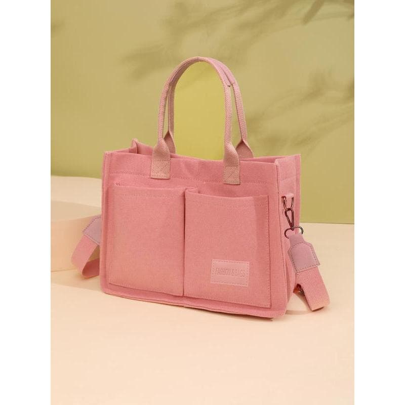 Bolsa Tote Summer Everything para Mulheres, Bolsa de Trabalho Lisa/Com Padrão de Cerejas, Bolsa de Ombro para o Dia a Di