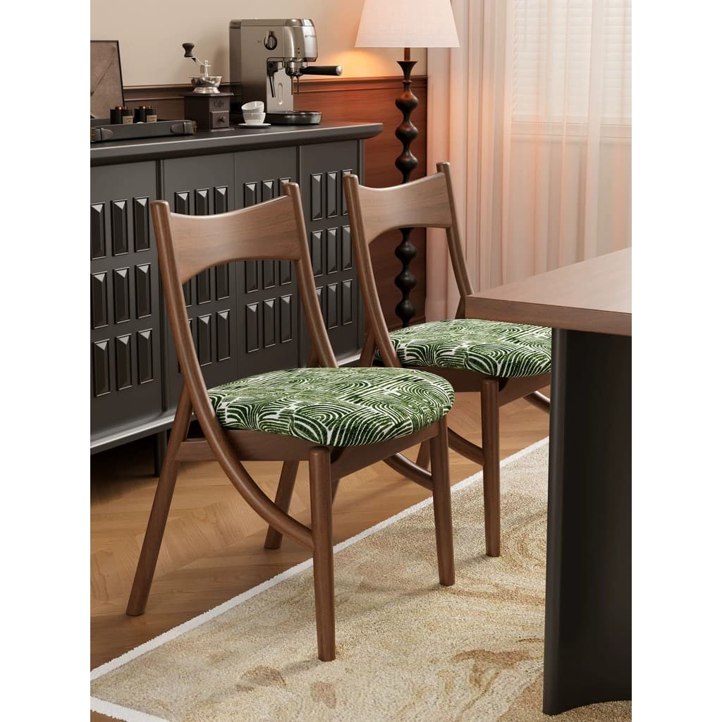 Médio Retro madeira maciça cadeira de jantar do agregado familiar mesa de jantar nogueira gato orelha cadeira De