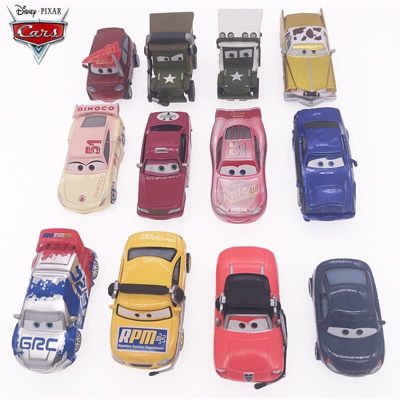 Carros: A Série de Filmes Animados, Edição de Colecionador, Faísca McQueen, Sargento, Modelo de Carro em Metal Fundido,
