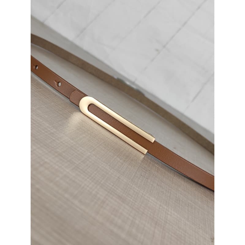 Cinto fino feminino combinando saia de couro genuíno pequeno cinto damasco simples correspondência vestido decorativo ci