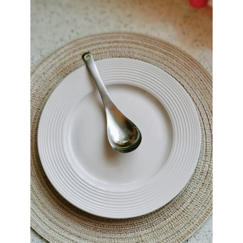 Não consigo colocar textura grossa?18-10 aço inoxidável estilo chinês doméstico colher de Congee de cabeça profunda colh