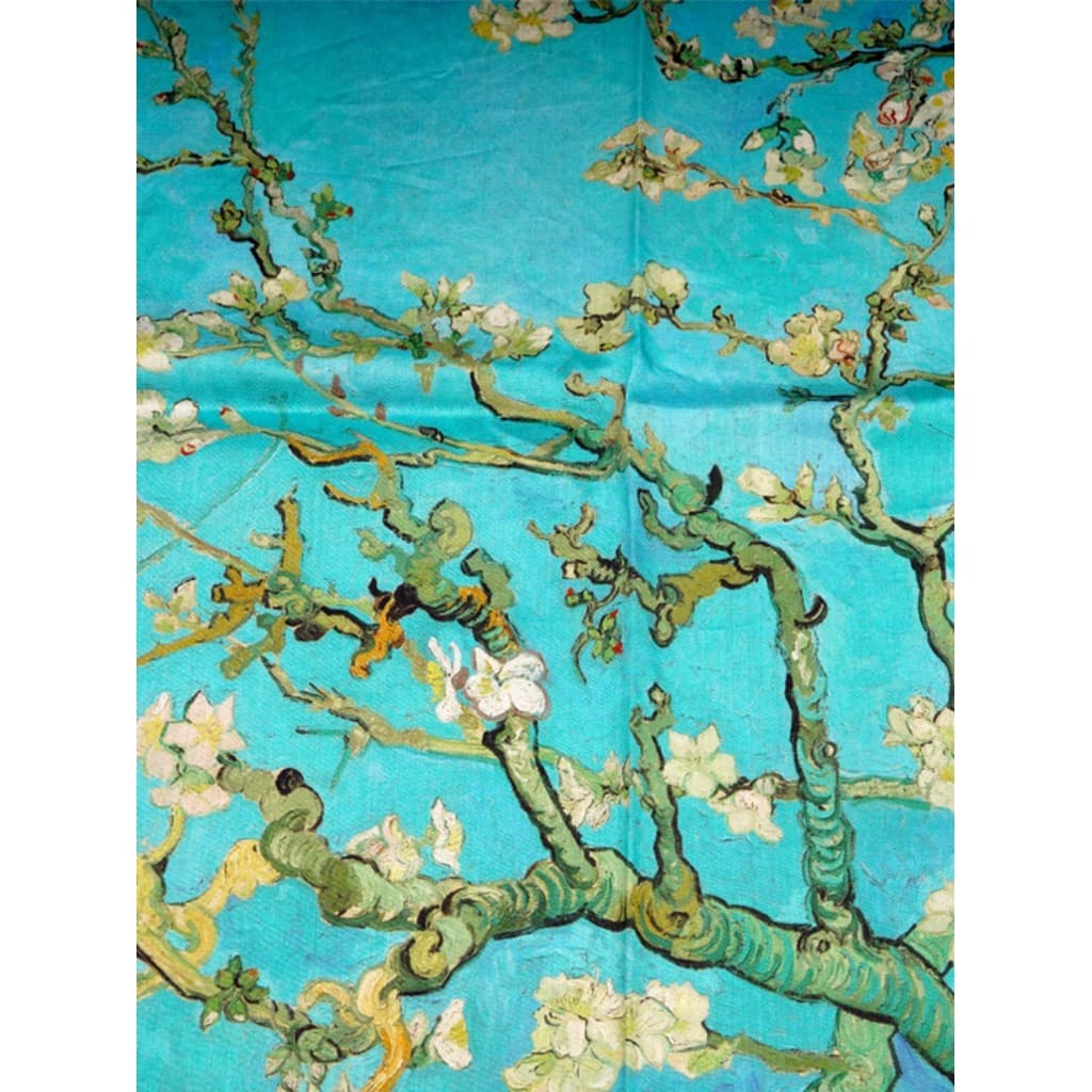 [Cool Pa] Van Gogh Damasco Flores Estão Aqui Lenço de Cetim de Algodão Puro Absorvente de Suor Lenço Feminino Portátil L