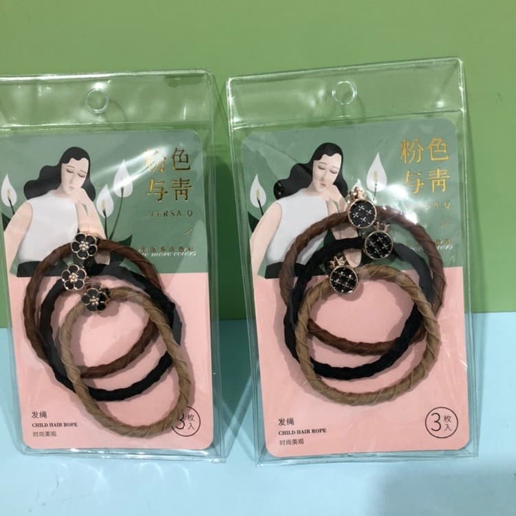 Rosa e azul 6286 moda corda de cabelo anel de cabelo menina bonito cabeça corda faixa de borracha estilo Mori laço de ca