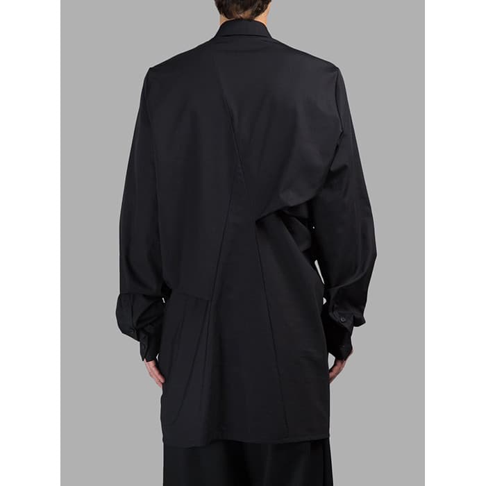GAOSTUDIOS Desconstrução Assimétrica Solta Camisa Longa Corte em Pé Primavera Verão Escuro Nicho Designer Marca Roupas M