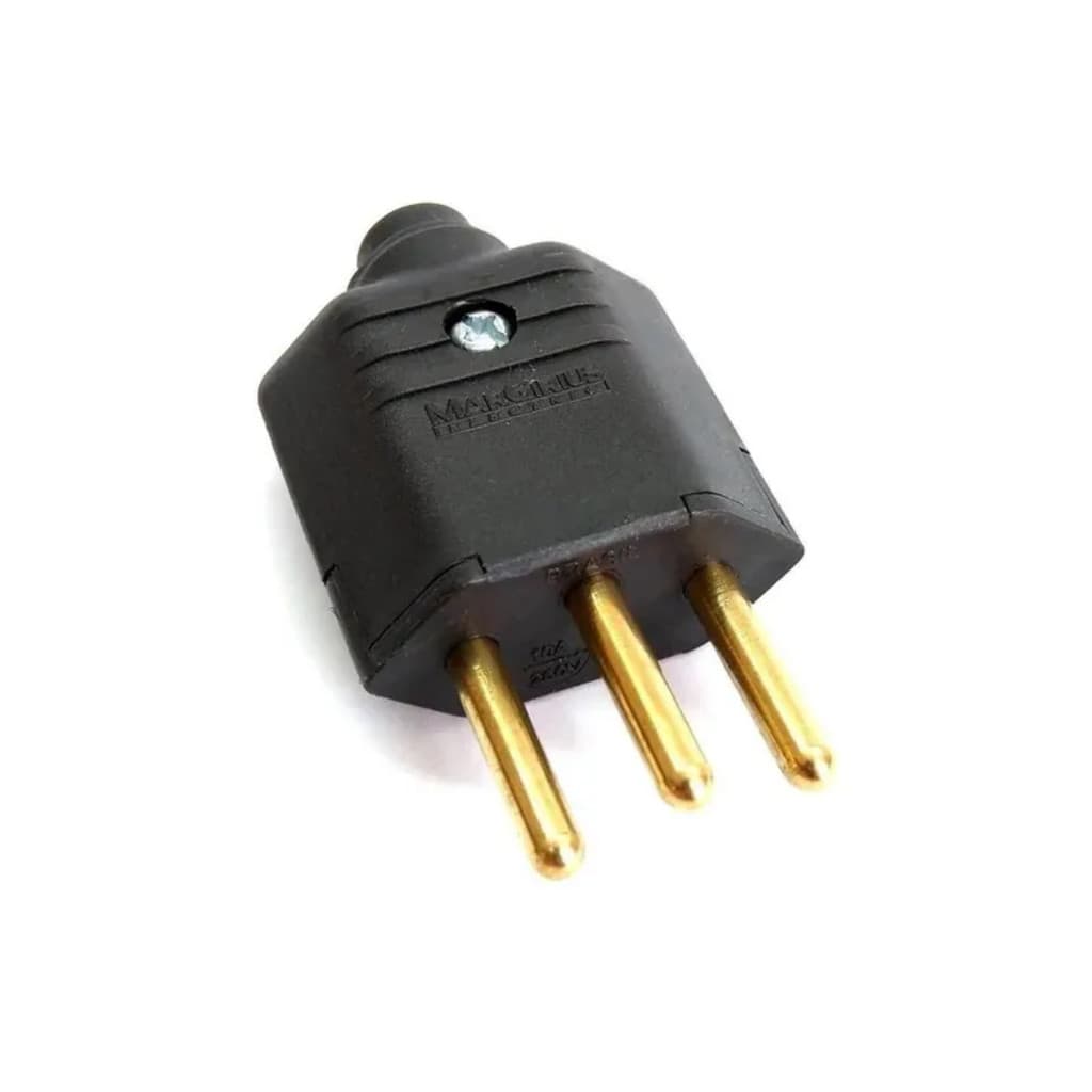 KIT 5 Pino macho MG 2P+T 10A Preto (PLDI-3)