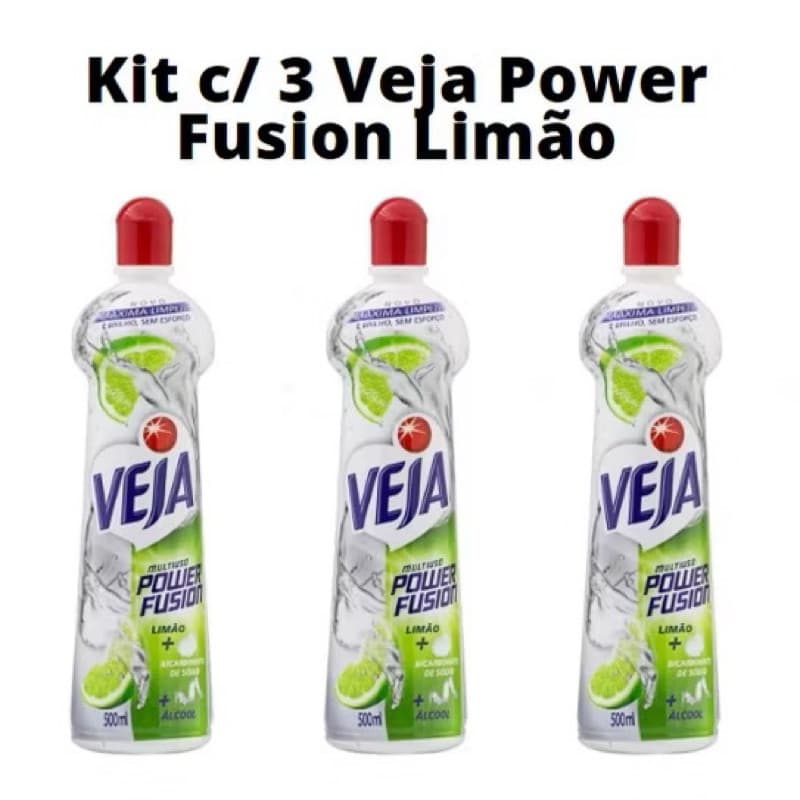 KIT COM 3 VEJA POWERFUSION DE LIMÃO