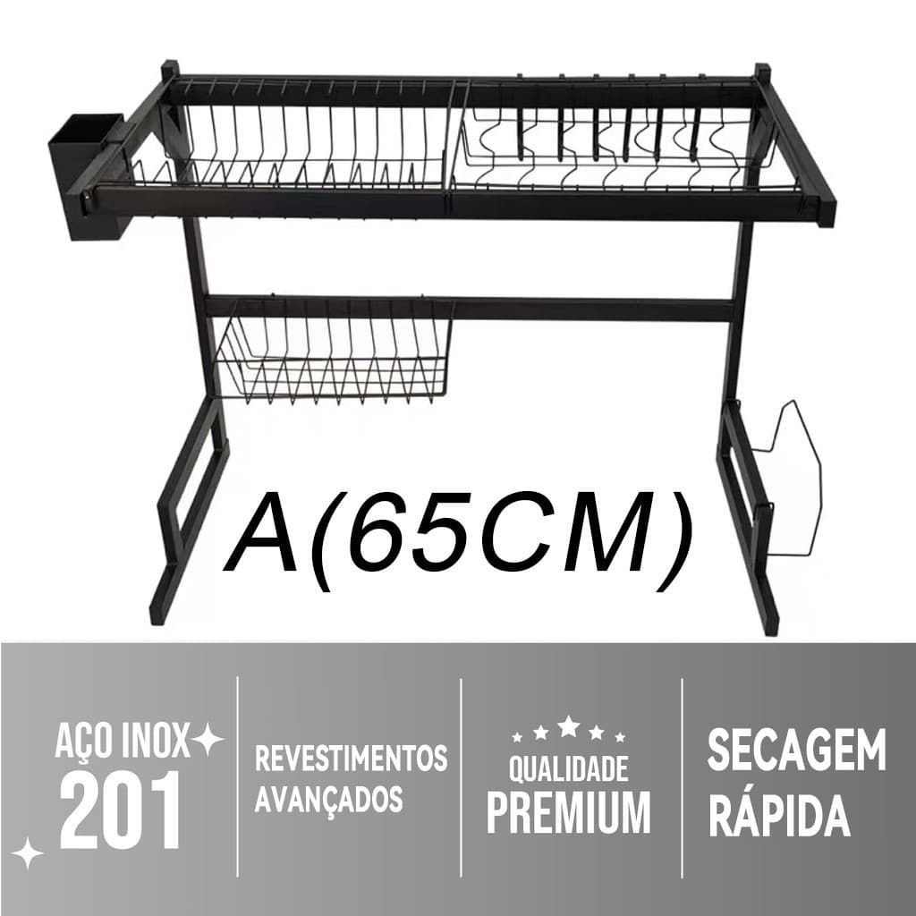 Escorredor de Louça Suspenso Cozinha Kitchen Rack Aço Inox