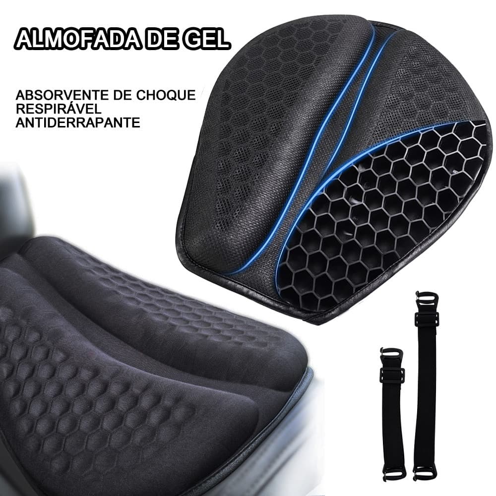 Almofada De Assento De Gel Para Motocicleta Com Absorção De Choque, Respirável, Antiderrapante E Confortável