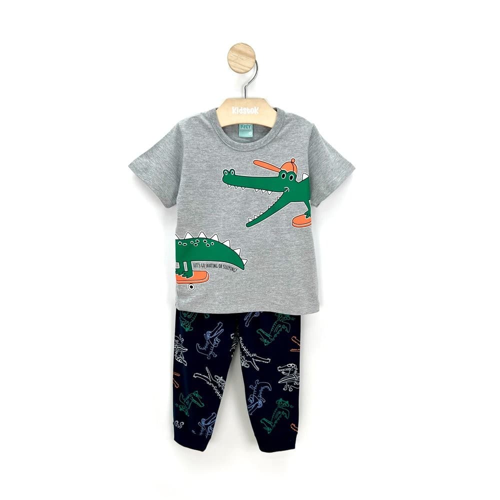 Pijama Menino Camiseta e Calça Jacaré Brilha no Escuro - Kyly