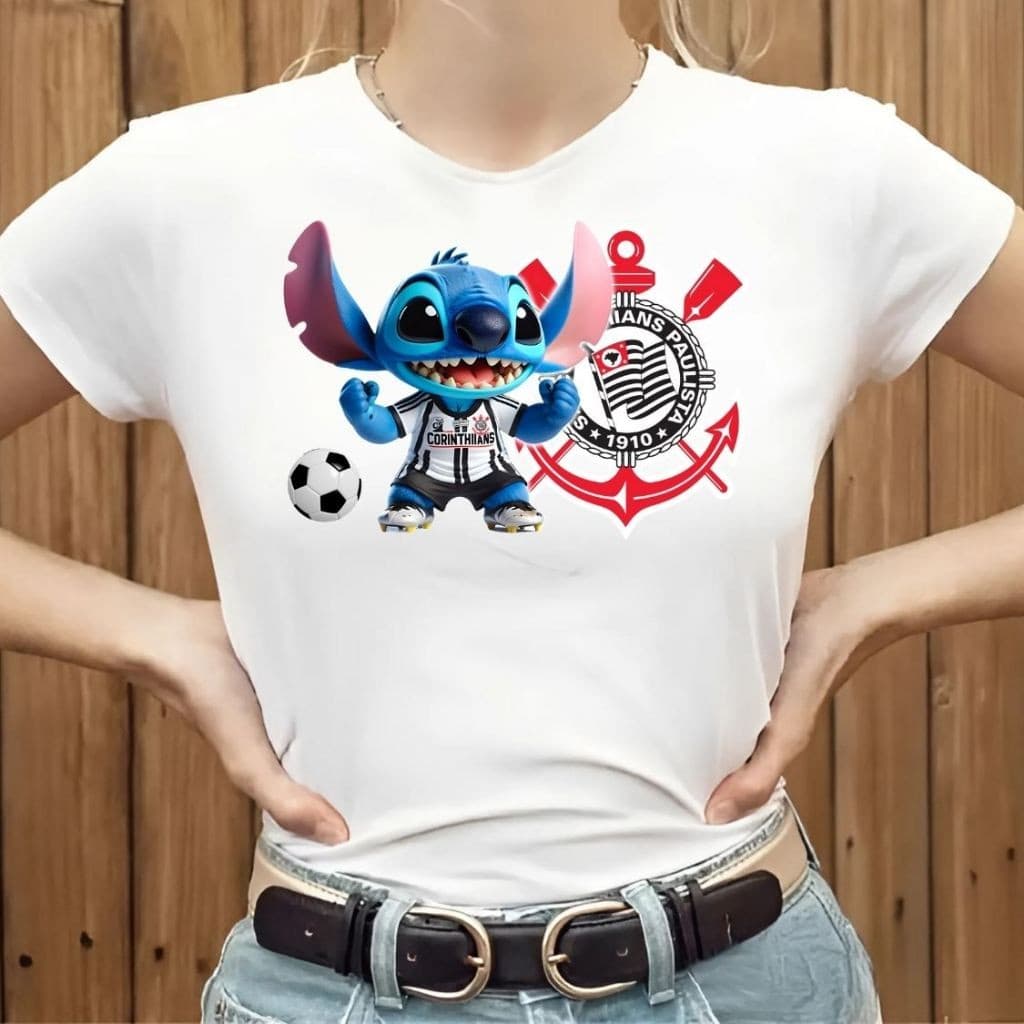 Camiseta Do Corinthians T shirt Branca - Camisa Feminina personalizado