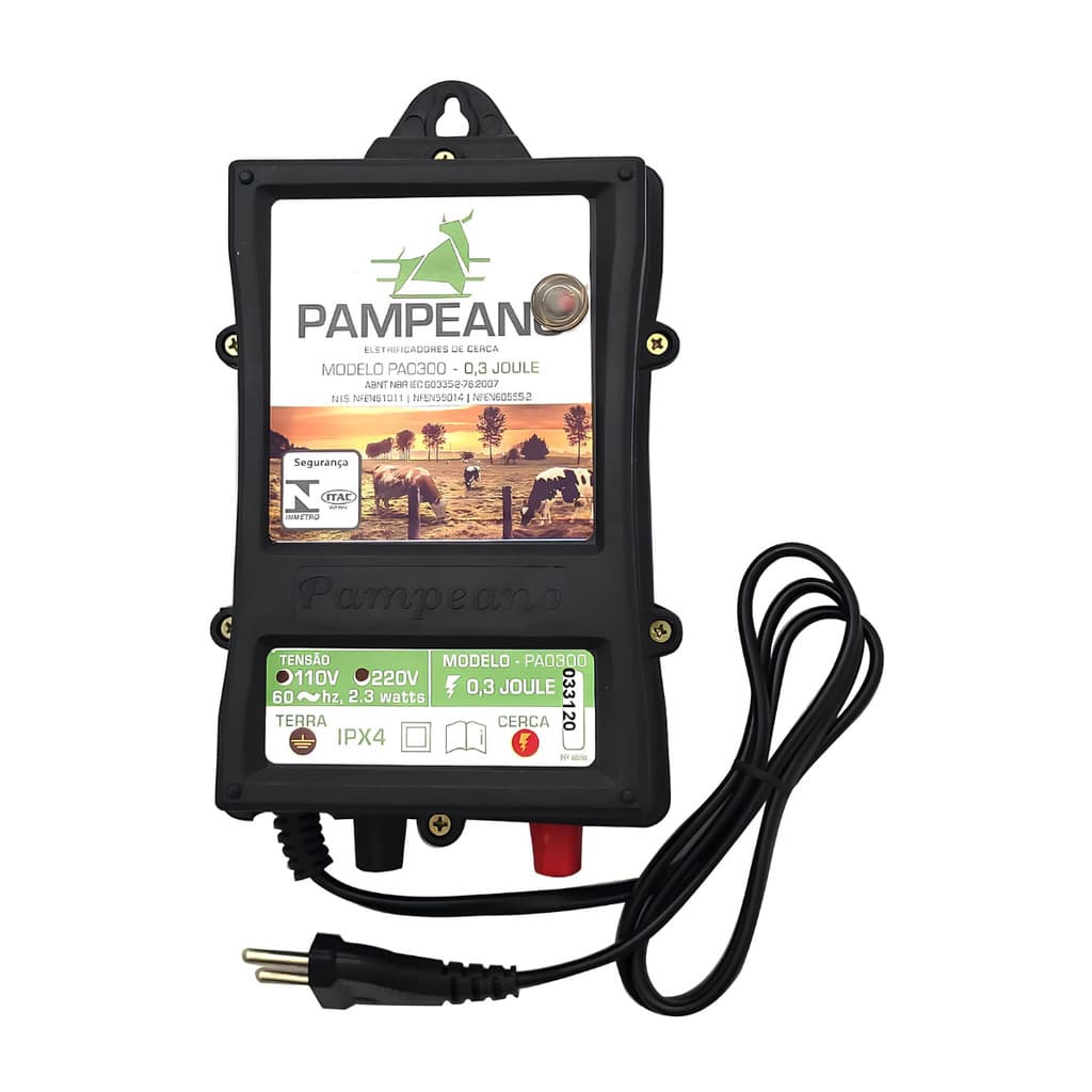 ELETRIFICADOR PARA CERCA ELÉTRICA PAMPEANO RURAL 45KM 0.3JOULE BIVOLT PA0300-3