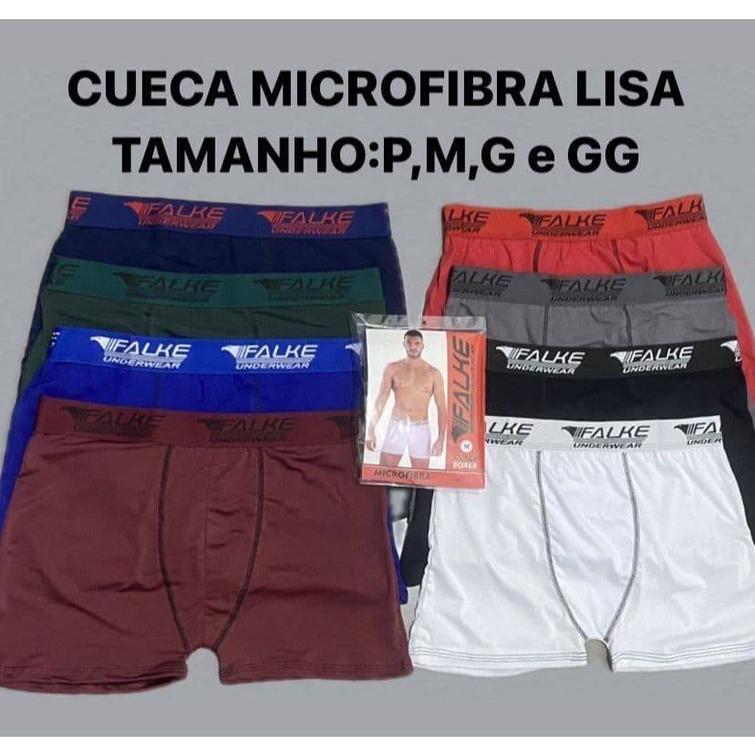 Kit 3-6-9-12 Cuecas Boxer Microfibra Não Enrola Original Masculina Cueca Box Masculino Adulto Sortido
